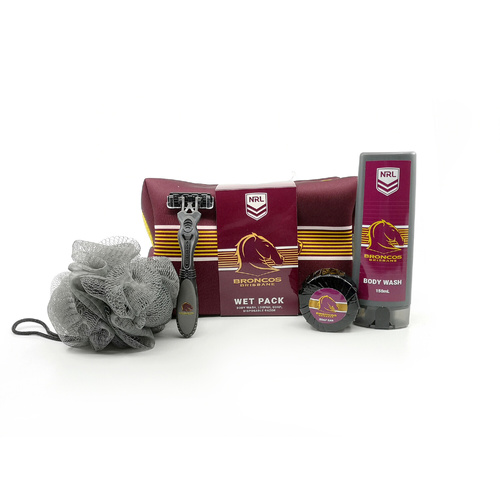 Brisbane Broncos Official NRL Toiletry Bag Gift Set
