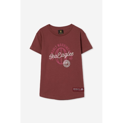 Manly Sea Warringah Eagles NRL Kids Puff Print Tee
