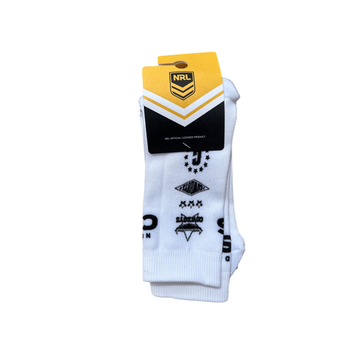 North Queensland Cowboys NRL Club Icon Sock 2 Pack White