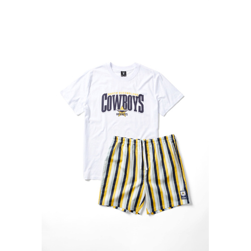 North Queensland Cowboys NRL Gift Adult T-shirt & Shorts Pj Set