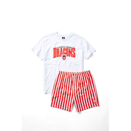 St George Illawarra Dragons Adult T-shirt & Shorts Pj Set