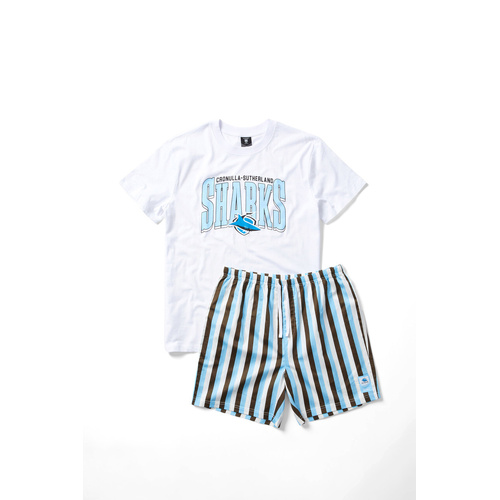 Cronulla-Sutherland Sharks Adult T-shirt & Shorts Pj Set
