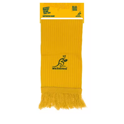 Wallabies Gold Plain Rib Scarf