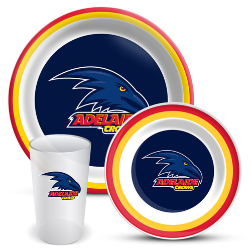 Adelaide Crows 3 Piece Melamine Dinner Set
