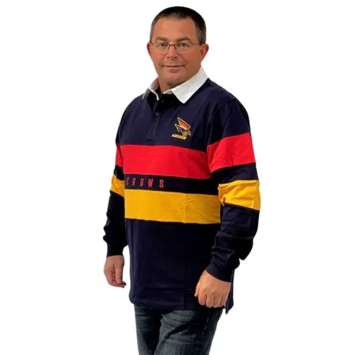 Adelaide Crows Mens Paneled Rugby Top Size:2XL