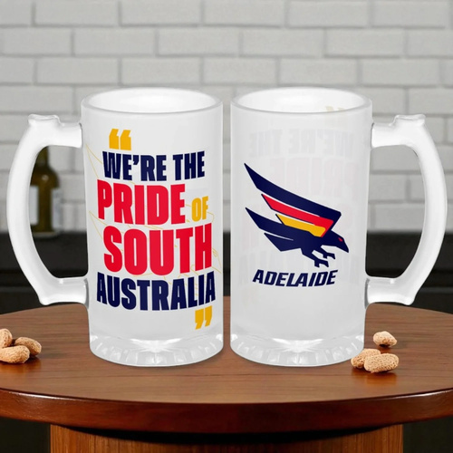 Adelaide Crows Frosted Stein Glass