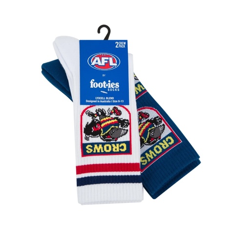 Adelaide Crows Retro Sneaker Sock 2 Pack