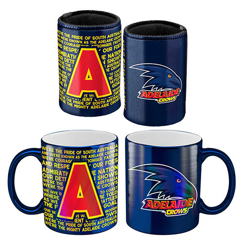 Adelaide Crows Metallic Can Cooler and Mug Gift Pack