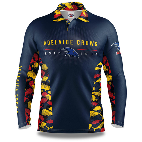 Adelaide Crows Adults Reef Runner Collared Fishing Shirt