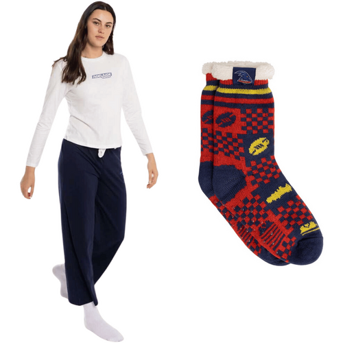 Adelaide Crows Womens PJs & Bed Sock Set