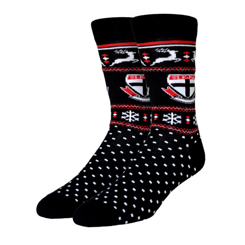 St Kilda Saints AFL Adults Ugly Xmas Socks