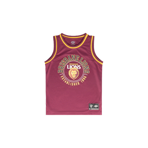 Brisbane Lions Youth Basketball Mesh Singlet