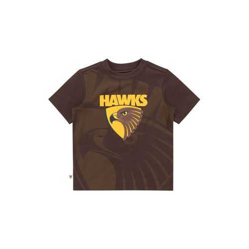 Hawthorn Hawks Kids Oversize Crop Logo Tee