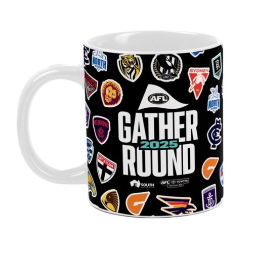 AFL Gather Round 2025 Logos Coffee Mug