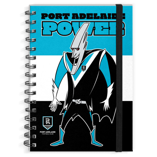 Port Adelaide Power A4 Hard Cover Mascot Notebook