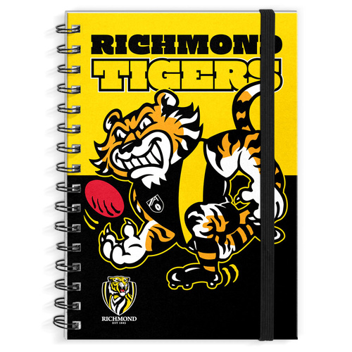 Richmond Tigers A4 Hard Cover Mascot Notebook