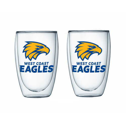 West Coast Eagles Set Of 2 Double Wall Glass