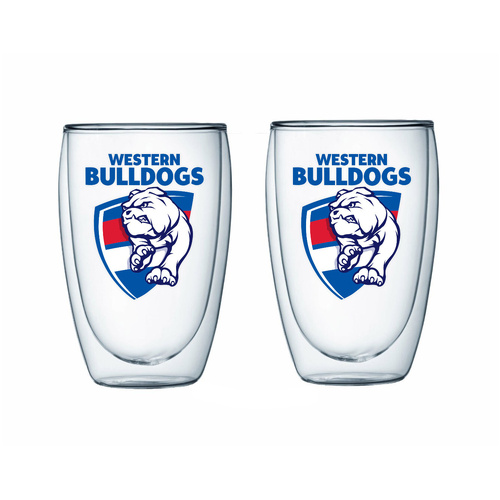 Western Bulldogs Set Of 2 Double Wall Glass