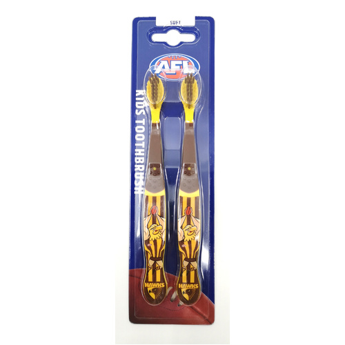 Hawthorn Hawks AFL Mascot Kids Toothbrush - 2 Pack