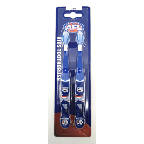 Western Bulldogs AFL Mascot Kids Toothbrush - 2 Pack
