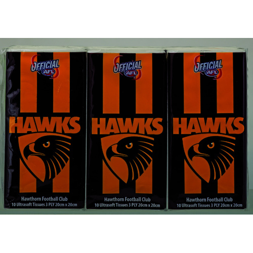 Hawthorn Hawks AFL Pocket Tissues - 6pk