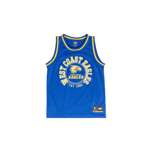 West Coast Eagles Youth Basketball Mesh Singlet