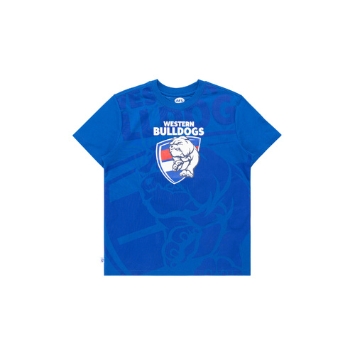 Western Bulldogs Kids Oversize Crop Logo Tee