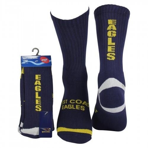 West Coast Eagles 1 Pack Crew Socks