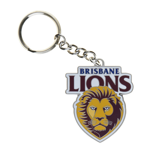 Brisbane Lions Logo Metal Keyring