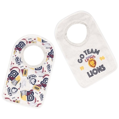Brisbane Lions Baby Go Team Bibs 2 Pk