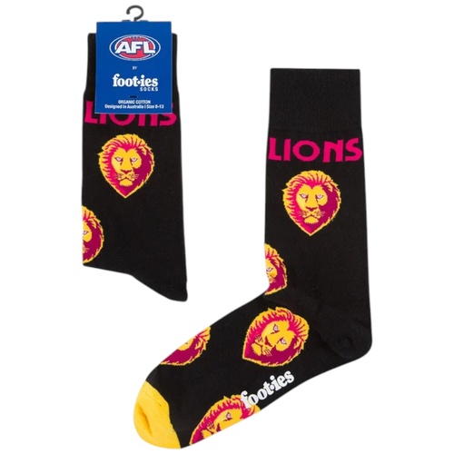 Brisbane Lions Foot-ies Organic Cotton Socks