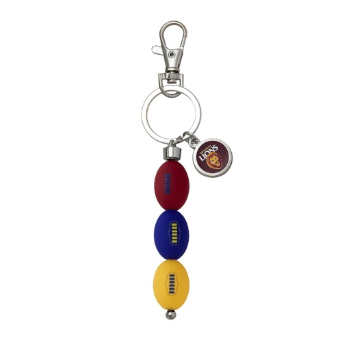 Brisbane Lions 3 Ball Charm Keyring