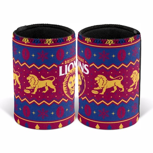 Brisbane Lions Christmas Stubby Holder