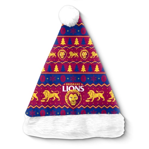 Brisbane Lions Christmas Santa Hat