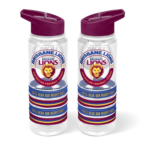 Brisbane Lions Tritan Sports Bottle with Wrist Bands