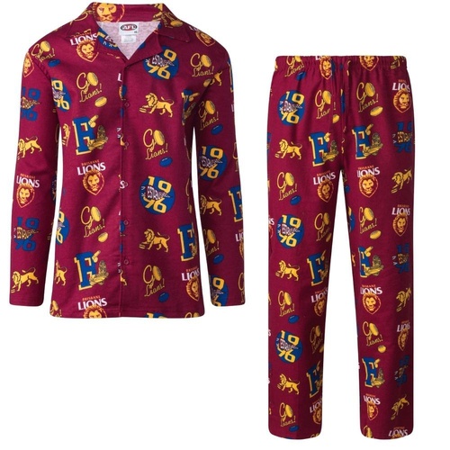 Brisbane Lions Mens Flannel PJ Set