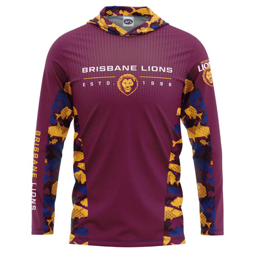 Brisbane Lions Adults Hooded Fishing Shirt