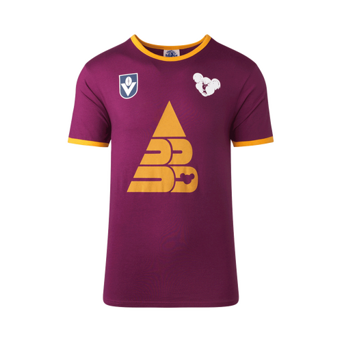 Brisbane Lions Mens BEARS Maroon Throwback Tee