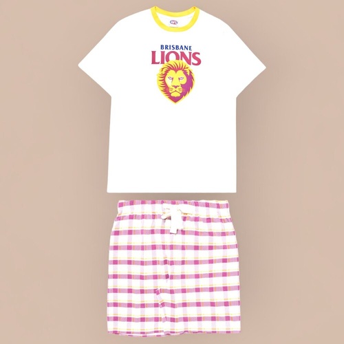 Brisbane Lions Mens Check PJ Set