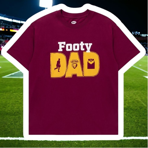 Brisbane Lions Mens Footy Dad Tee