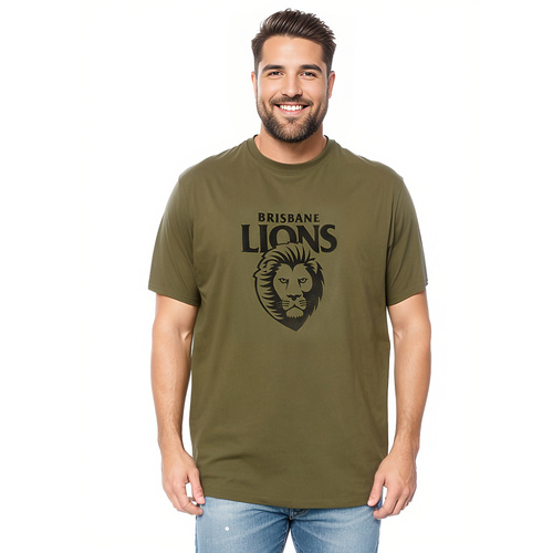 Brisbane Lions Olive Logo Adults Tee