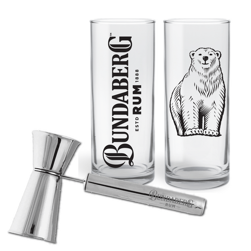 Bundaberg Rum Highball Glass & Jigger Pack