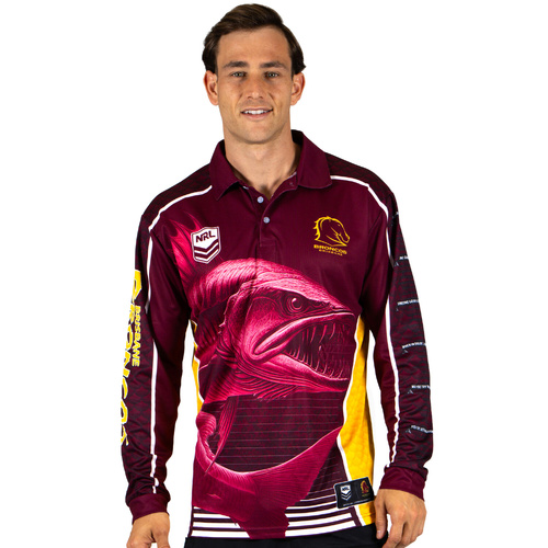 Brisbane Broncos Barracuda Fishing Shirt