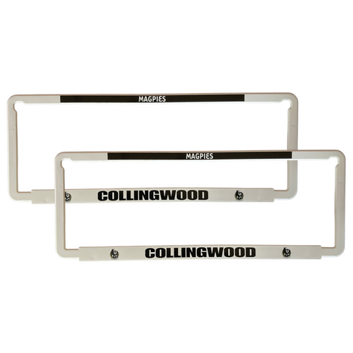 Collingwood Magpies Car Number Plate Surrounds Set of 2