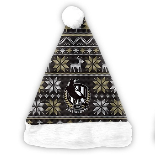 Collingwood Magpies Xmas Santa Hat