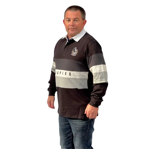 Collingwood Magpies Mens Paneled Rugby Top