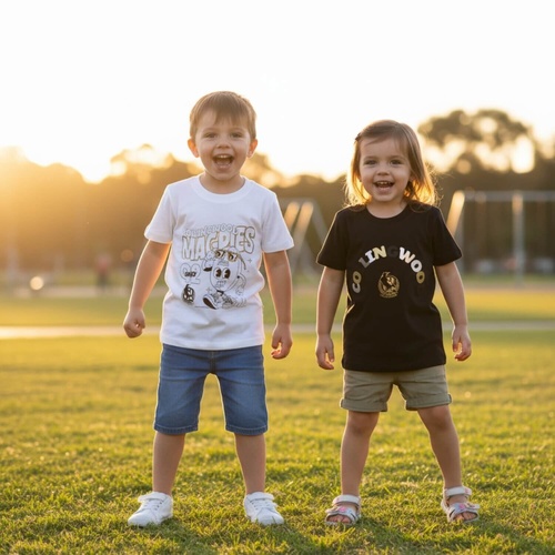 Collingwood Magpies Kids Twin Pack Graphic Tees