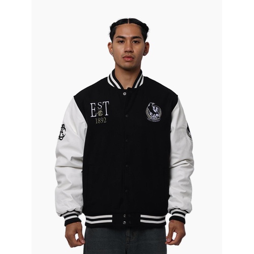 Collingwood Magpies Mens Script Varsity Jacket