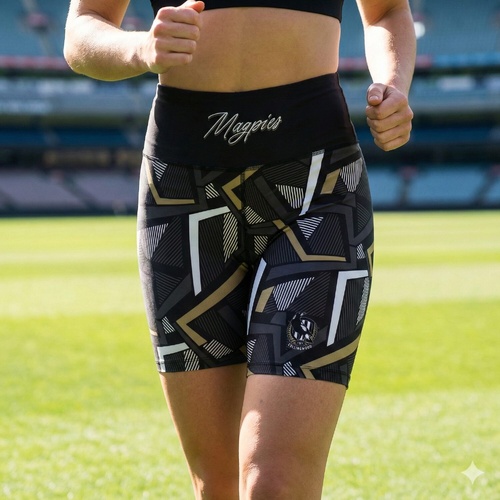 Collingwood Magpies Womens Voltra Exercise Shorts