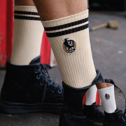 Collingwood Magpies Sneaker Socks 2 Pack Gift Box